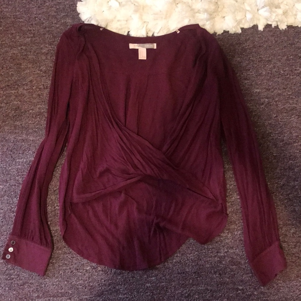 Forever 21 Cross Over Swoop Long Sleeve